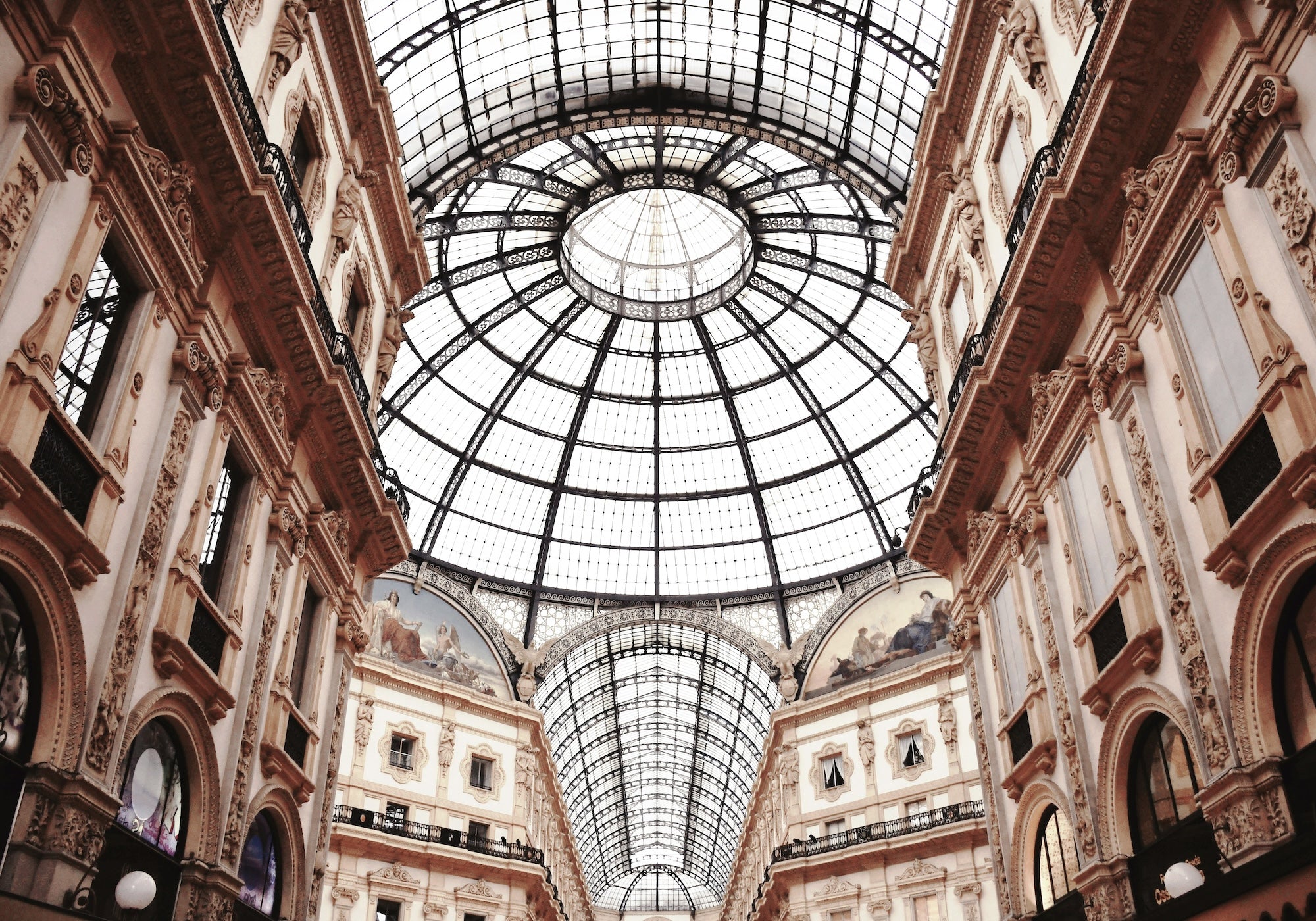 Inspiring image of a glass domed roof in Milan.