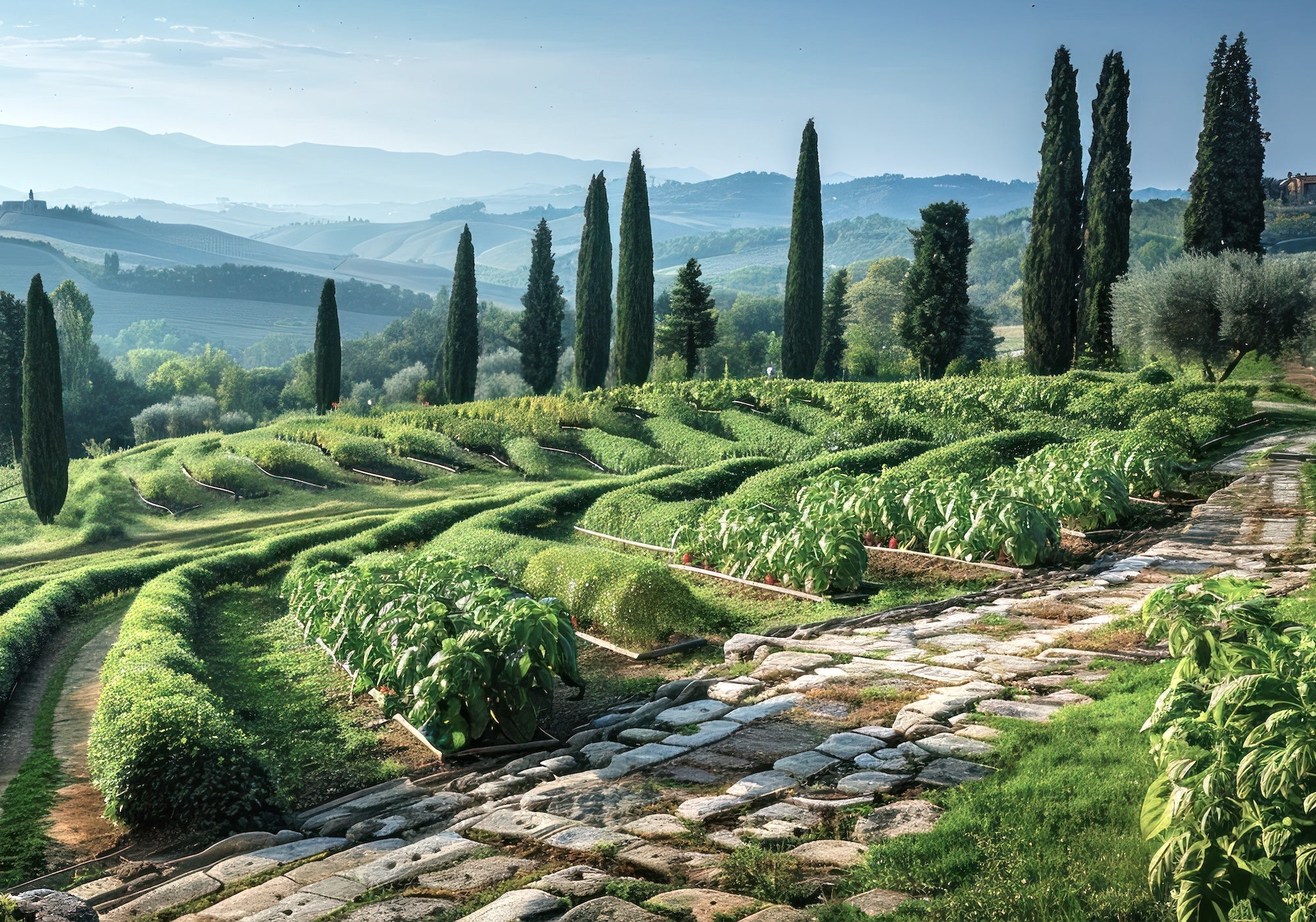 Inspiration image of cypress trees in Tuscany, Italy.
